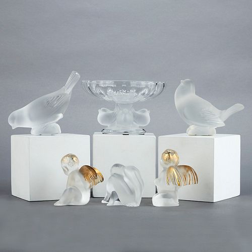 Grp: 6 Lalique Glass Crystal Figures