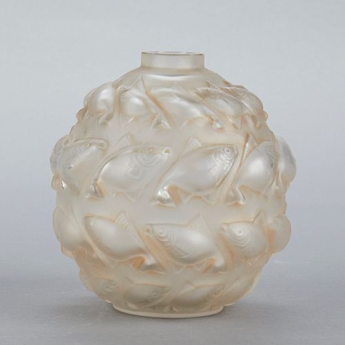 Rene Lalique Glass Camaret Fish Patterned Vase