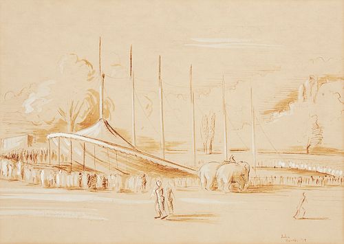John Huseby Circus Drawing 1939