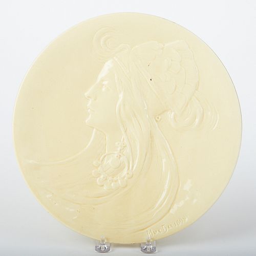 Alphonse Mucha Art Nouveau Girl Ceramic Plate 1898