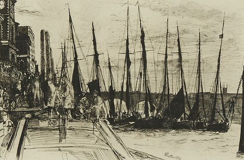 James Whistler "Billingsgate" Etching & Drypoint