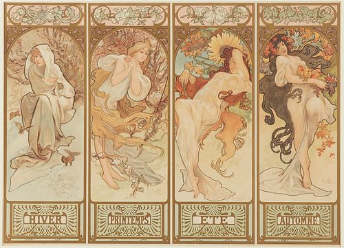 Alphonse Mucha "Seasons" Lithograph Print
