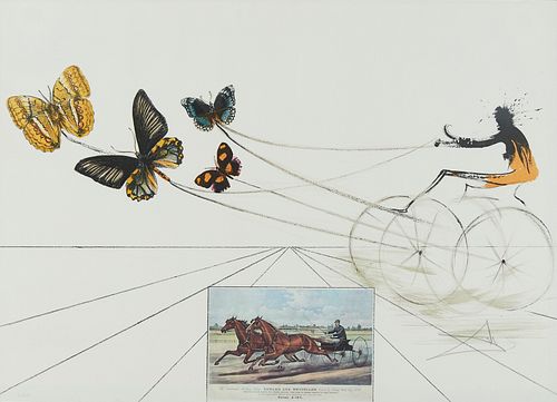 Salvador Dali "American Trotting Horses No. 1" Lithograph