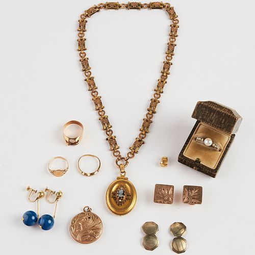Lrg Grp: Victorian Gold Jewelry