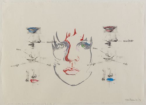 Larry Rivers "Diane Raised IV" Lithograph