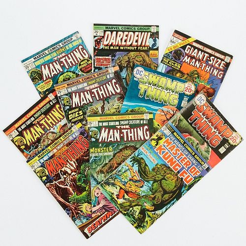 Grp: 8 Man-Thing and 2 Swamp Thing Marvel Comic Books
