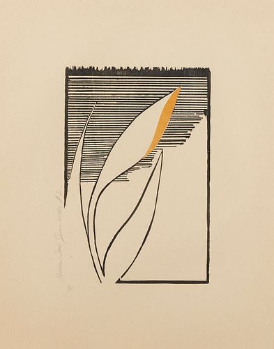 Donald Sultan "Yellow Iris" Woodblock Print
