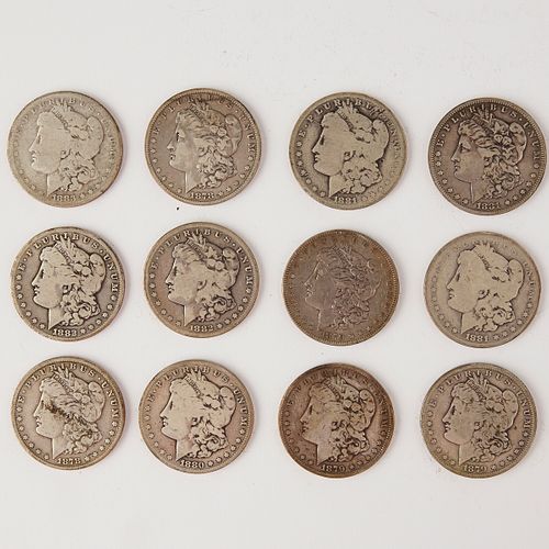 Grp: 12 Morgan Silver Dollar Coins