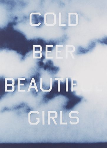 Ed Ruscha "Cold Beer Beautiful Girls" Color Lithograph on Wove Paper
