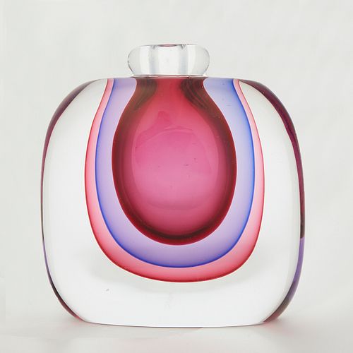 Modernist Murano Glass Orchid Vase Luigi Onesto
