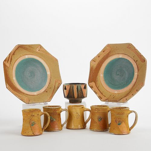 Grp: 8 Jeff Oestreich Studio Pottery Ceramic Dishes