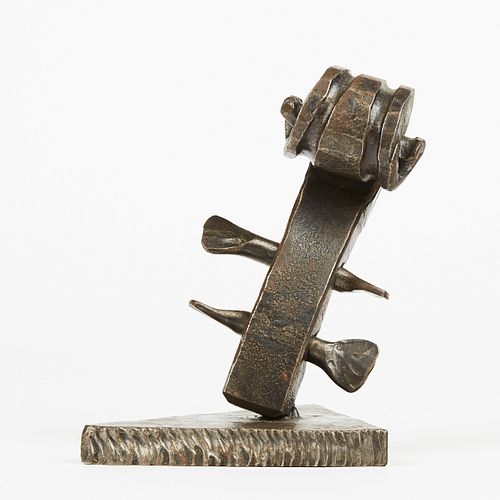 L. Cooper Violin Scroll Hand Wrought Iron Metal Sculpture