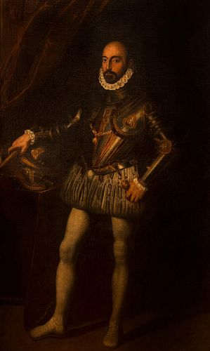 Atelier di Scipione Pulzone (Gaeta 1544 - Roma 1598) - Portrait of Marcantonio Colonna in armor, full length