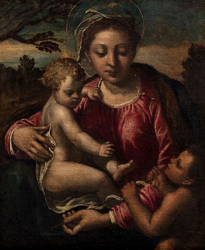 Ippolito Scarsella, detto lo Scarsellino (Ferrara 1550-1620)  - Madonna with Child and San Giovannino