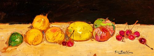 Giovanni Bartolena (Livorno 1866-1942)  - Still life with cherries and oranges