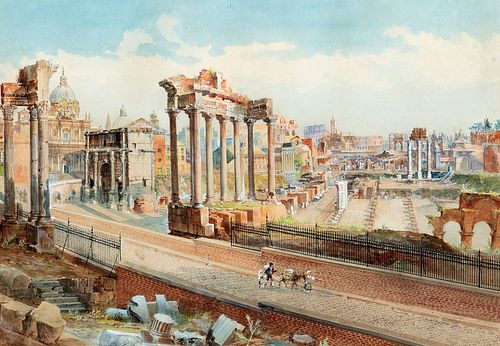 Martino del Don (Scuola italiana del XIX secolo) - Rome, the Roman Forum