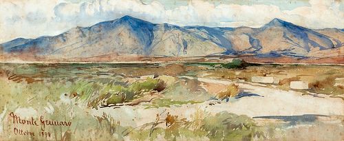 Enrico Coleman (Roma 1846-1911)  - View of Monte Gennaro, 1899