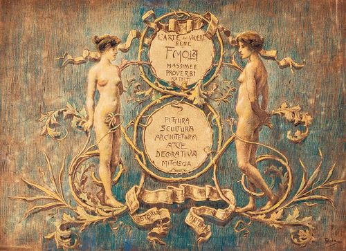 Filippo Mola (Civitavecchia 1849-Brescia 1918)  - Lot of six commemorative works of the House of Savoy and the painter