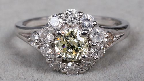 Edwardian Style 14K White Gold Diamond Ring