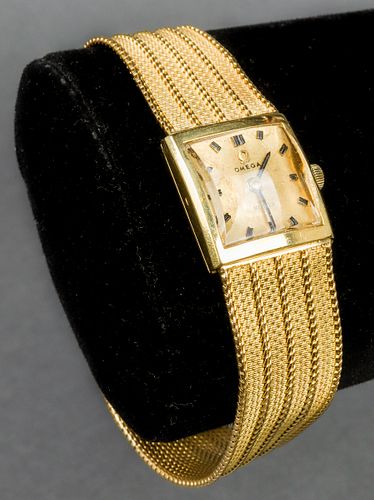 Vintage Omega 18K Yellow Gold Lady's Wrist Watch