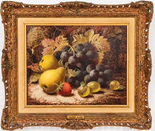 Oliver Clare "Still Life with Fruit" Oil on Canvas