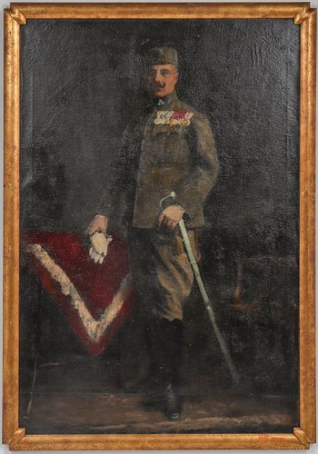 G. Wage Military Officer Portrait, Oil on Canvas