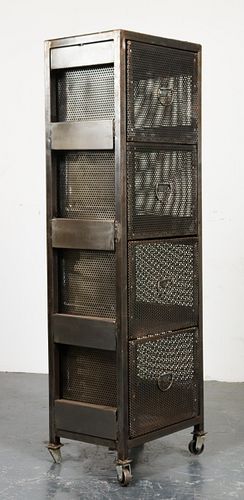 Modern Industrial Perforated Metal Cabinet