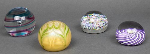 Art Glass Paperweights incl. Perthshire, 4 Pcs.