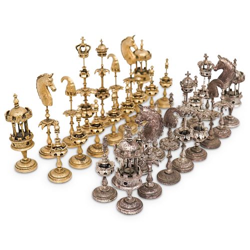 (32 Pc) Designer Silver Plated Chess Set