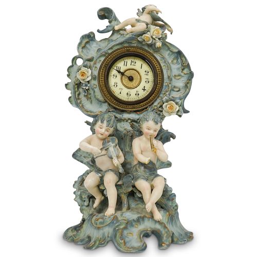 German Porcelain Cherub Clock