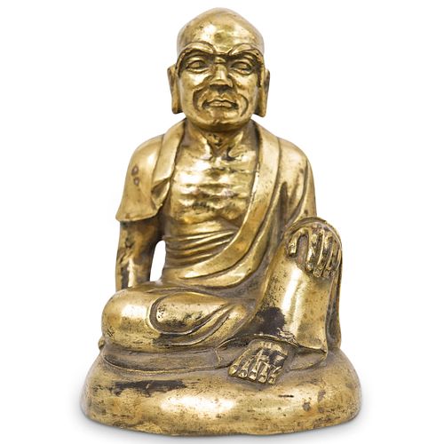 Antique Chinese Gilt Bronze Monk Figure