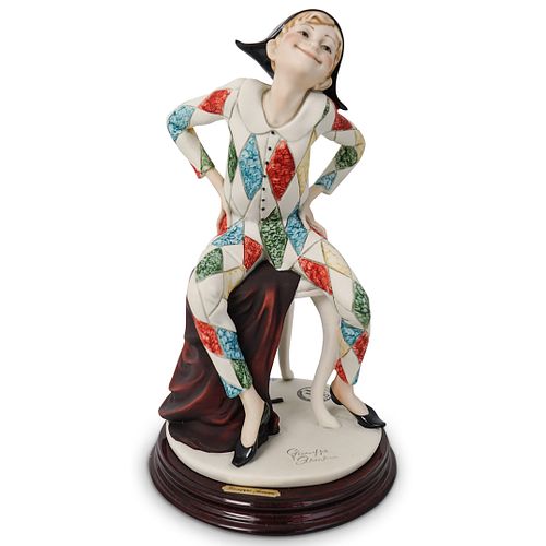 Giuseppe Armani "Arlecchino Harlequin" Porcelain Statue