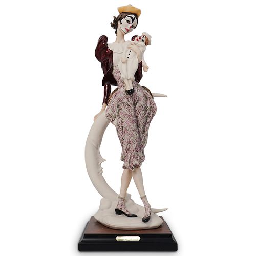 Giuseppe Armani "Lady Clown with Puppet" Porcelain Statue