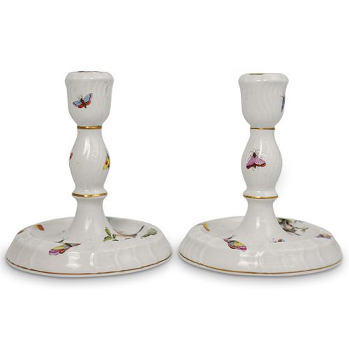 (2 Pc) Herend Porcelain "Rothschild" Candlesticks