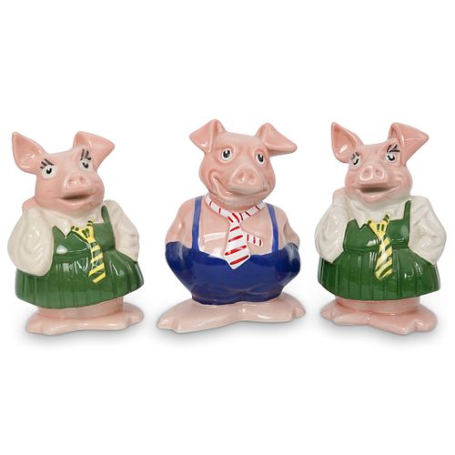(3 Pc) Set of Wade Ceramic Piggy Banks