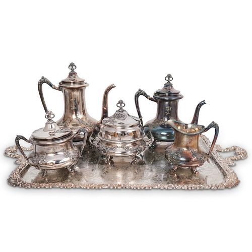(6 Pc) Reed & Barton Silver Plated Tea Set