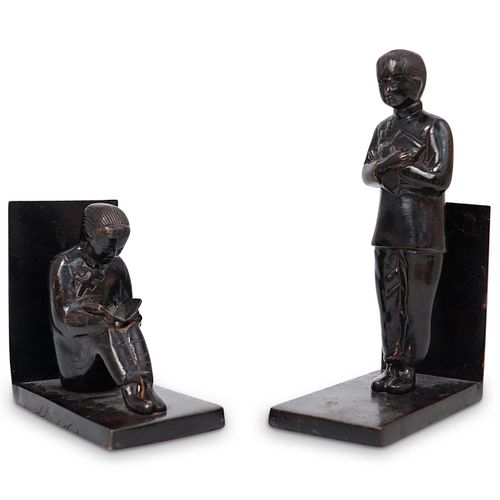 Bronze Chinese Figural Bookends