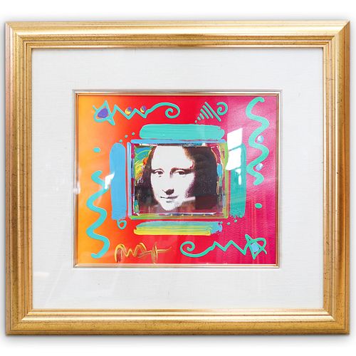 Peter Max (American b. 1937)" Mona Lisa Collage" Mixed Media