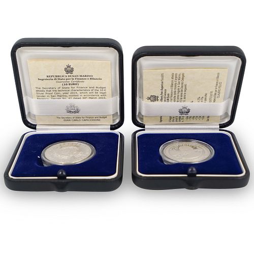 (2 Pc) San Marino Silver 2015 Coins