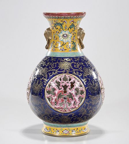 Chinese Enameled Porcelain Core Vase