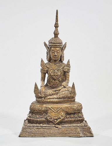 Thai Metal Seated Buddhist Figure