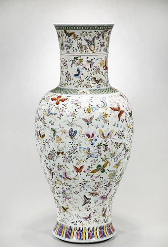 Tall Chinese Enameled Porcelain Vase