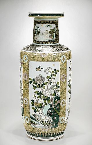 Tall Chinese Enameled Porcelain Kangxi-Style Vase