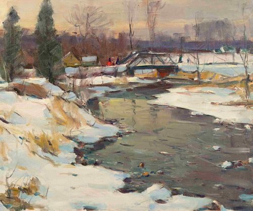Carl Peters 
(American, 1897-1980)
Along the Snowy Bank