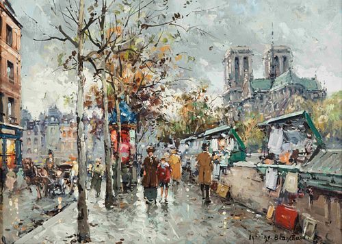 Antoine Blanchard
(French, 1910-1988)
Les Bouquinistes