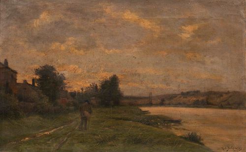Hippolyte Camille Delpy
(French, 1842-1910)
Man by a River, 1907