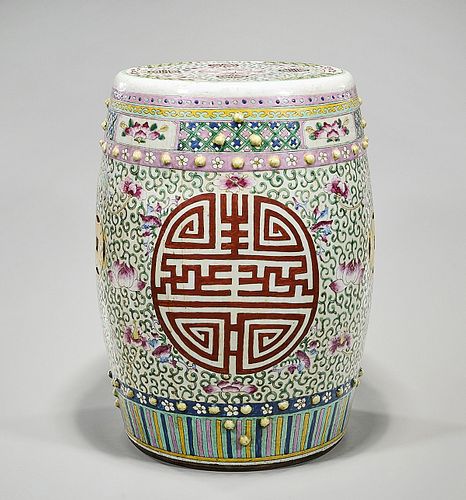 Chinese Enameled Porcelain Garden Seat