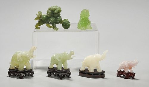 Group of Six Chinese Hardstone Carvings