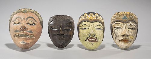 Group of Four Indonesian Wood Masks