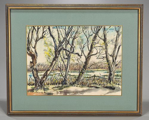 Watercolor Landscape by Julya Kirkpatrick (1917-2012)